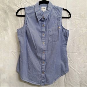 Guess button up pinstripe vest